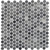 Msi Penny Round Grigio Mix SAMPLE Glazed Ceramic Mesh-Mounted Mosaic Tile ZOR-MD-0196-SAM